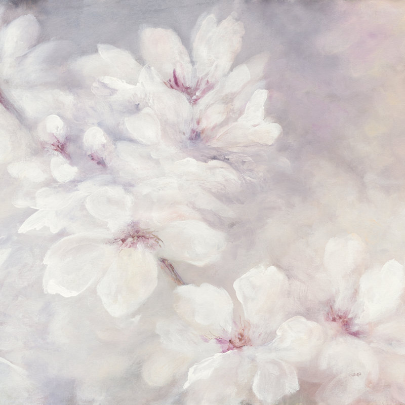 «Cherry Blossoms» par Julia Purinton - peinture sur toile tendue, H 20 po x l 20 po