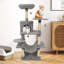 Arbre à chat de 58 po de hauteur à plusieurs niveaux avec perchoir tapissier et condo pour chat, hamac confortable gris clair-1231424521