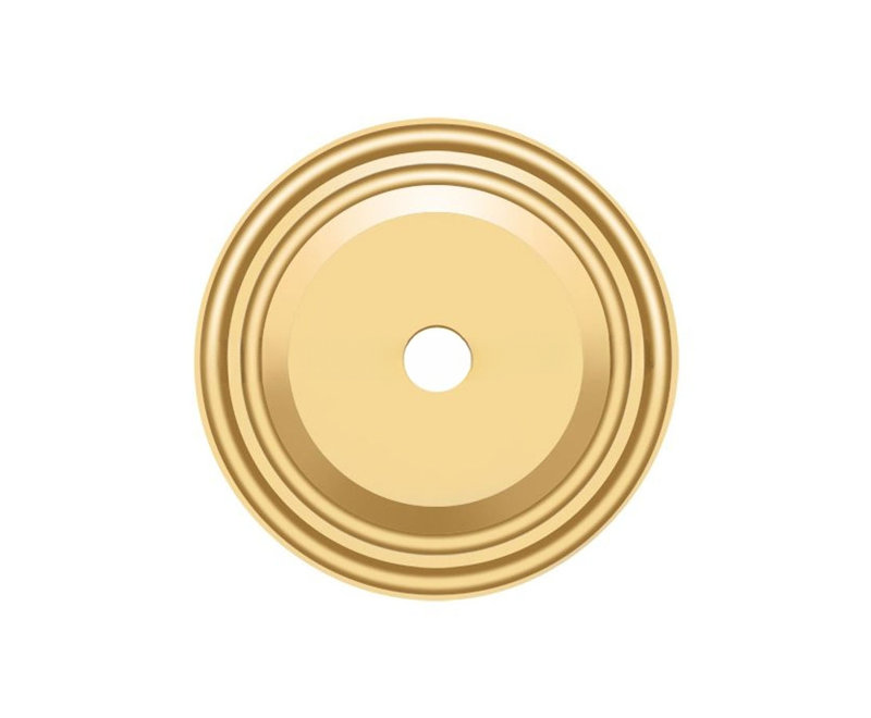 Metal Knob Backplate, PVD Polished Brass