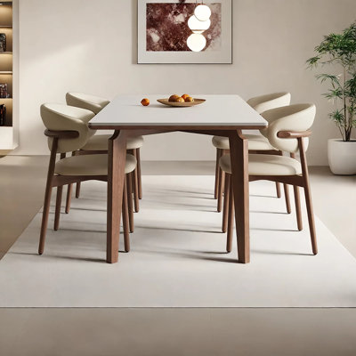Exquisite rock plate dining table and chair set