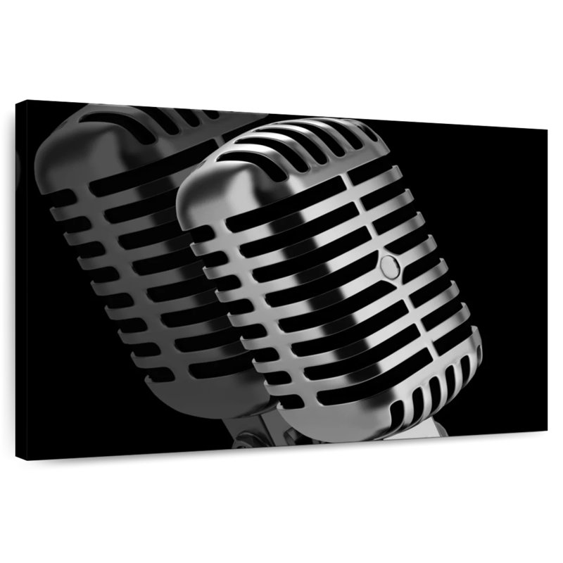Abarca Vintage Microphones, 30'' H x 45'' W