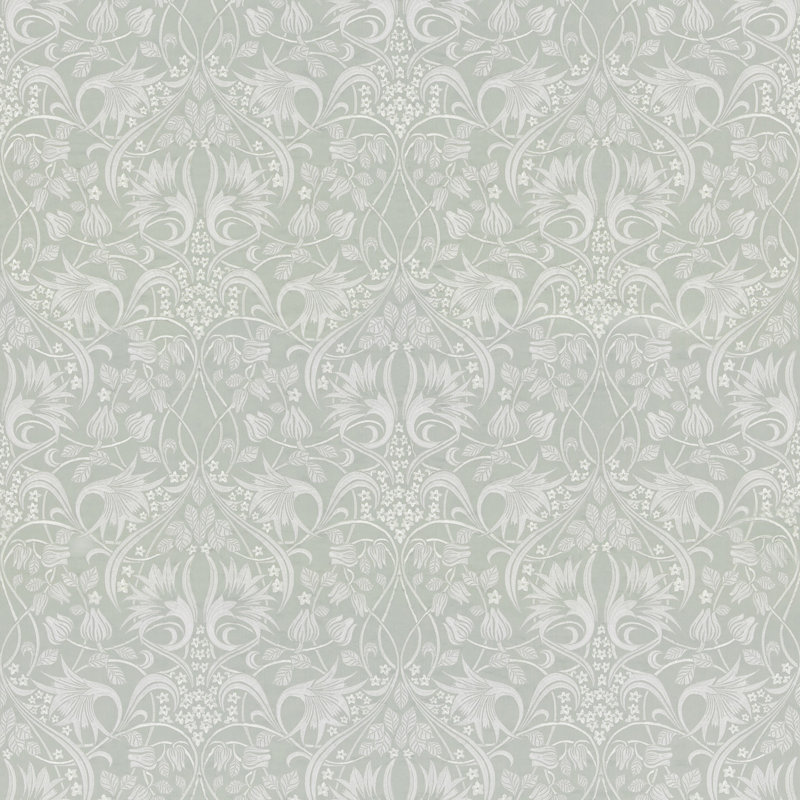 Original Brantwood Fritillerie 50" W Embroidery Fabric, Aqua