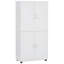 Large armoire de plancher pour salle de bain avec 4 portes et tablettes réglables, blanc