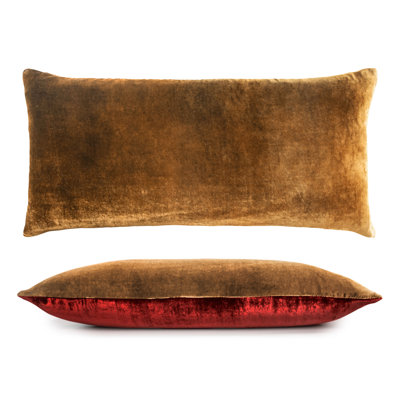Two Tone Ombre Square Velvet Pillow Cover & Insert