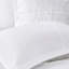 Édredon 5 pièces en microfibre pour lit très grand, blanc avec détails de volants attrayants