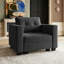 Chaise simple en chenille avec accoudoirs et rangement en bois massif-1768708440