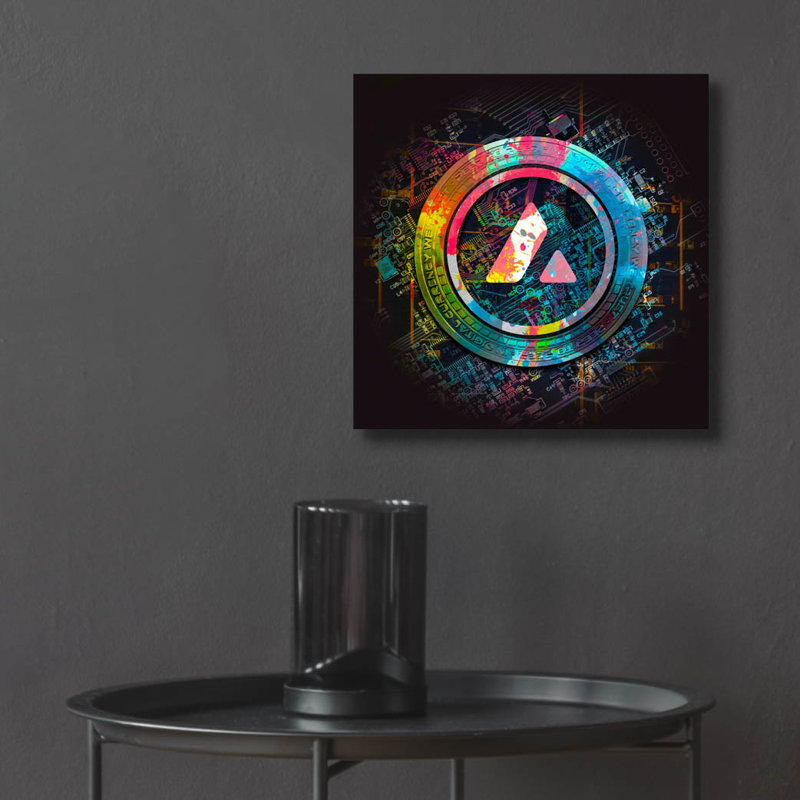 Art mural en verre acrylique Avalanche Crypto Power 2 ', H 12 po x l 12 po x P 0,13 po
