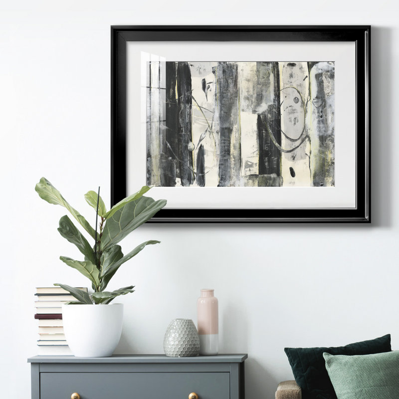 Debout debout II, Papier avec cadre noir fermé, H 30,5 po x l 42,5 po x P 1 po, Blanc