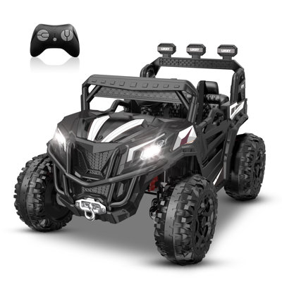 Jouets DEARAUTO 24V pour enfants et garçons avec télécommande, harnais 4 points / 4 roues motrices, harnais 4 points, siège de 19 po spacieux, 4 amortisseurs, vitesse maximale de 4,5 MPH, Bluetooth, pour enfants