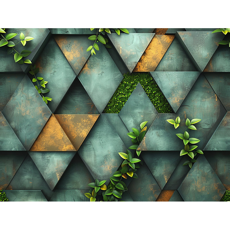11976_D Rideau de douche abstrait - Décoration de salle de bain architecturale, L 70 po x L 93 po