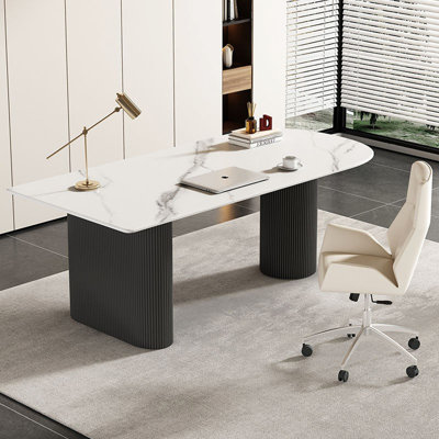 Light Luxury Modern Desk Sintered Stone tabletop