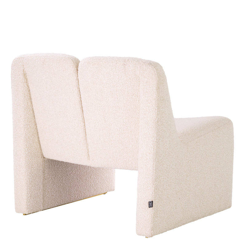 Macintosh Armless Chair, Cream Polyester Blend