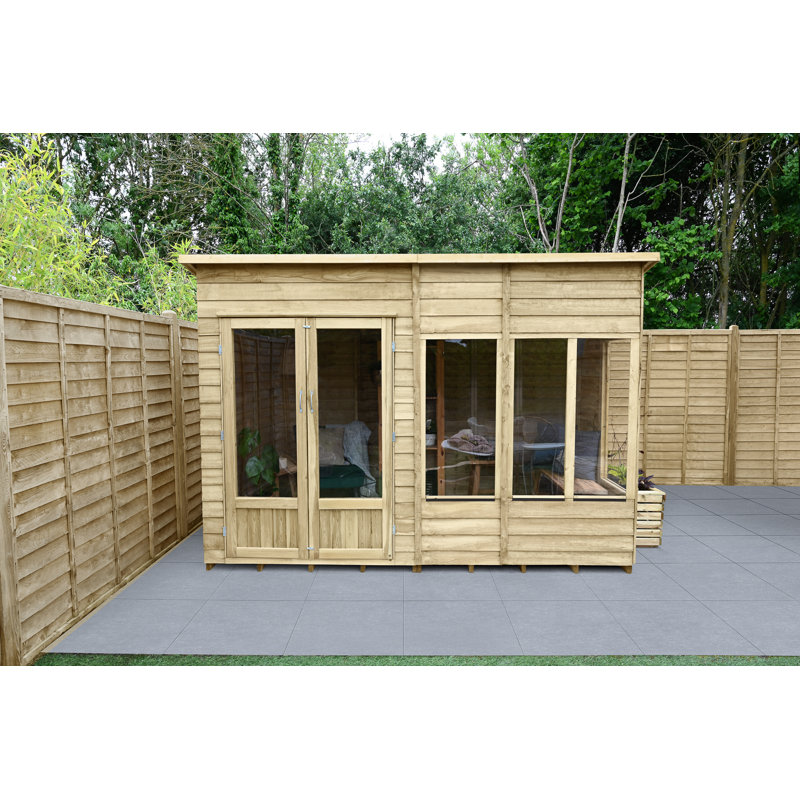 4Life 10x6 Pressure Treated Double Door Pent Summerhouse, Yes