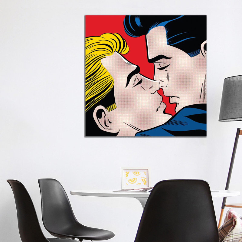 Kiss by Joseph McDermott - Print on Canvas, Wrapped Canvas, 93.98 cm H x 93.98 cm W x 3.175 cm D
