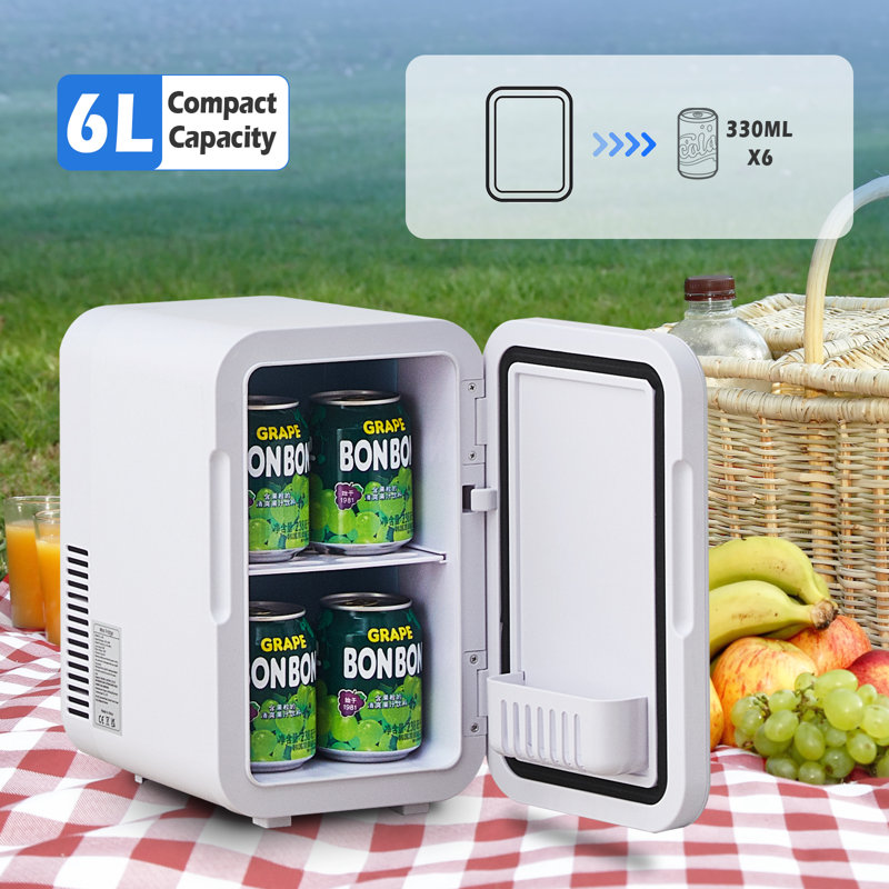 Symple Stuff 6 L Countertop Mini Fridge, White
