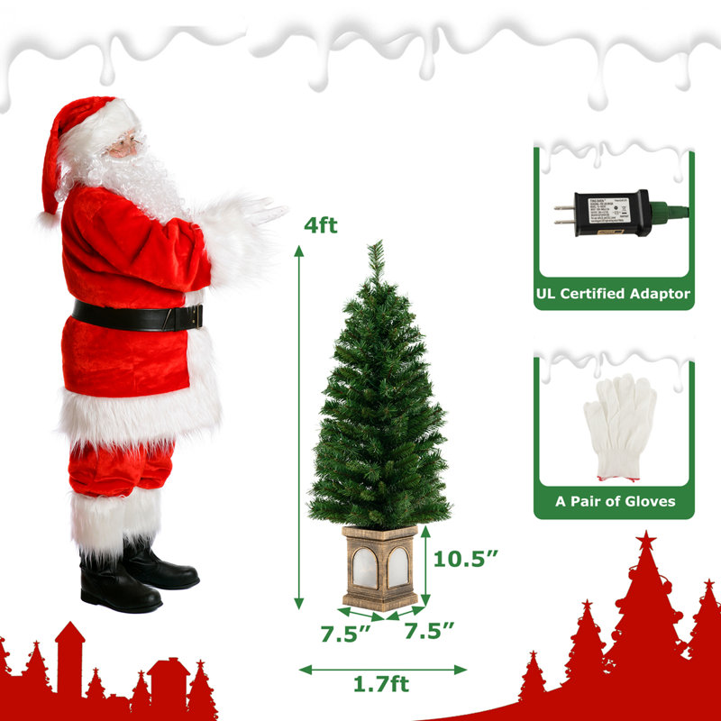 4' Lighted Christmas Tree