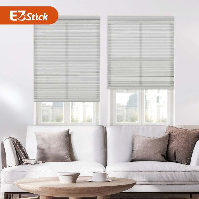  Store alvéolaire semi-transparent sans fil 1 po No Drill No Tools, Nuage gris, L 18 po x L 48 po