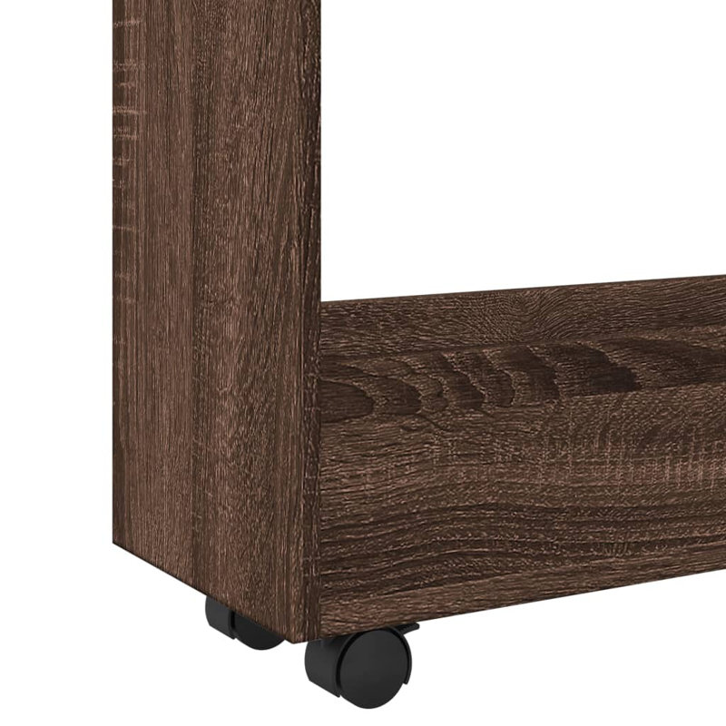Narrow Serving Cart, Brown Oak