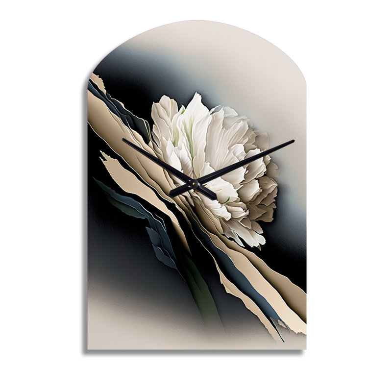 Horloge murale asymétrique en métal Beige, Médium