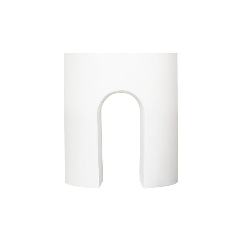 Pedestal End Table, White