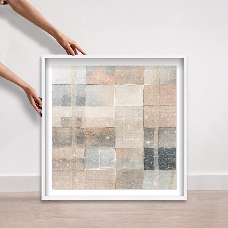 Minimalist Mesh Shadowbox Abstract Print by Oliver Gal, Black Frame, 12 x 12, 31.5"H x 31.5"W, White Frame