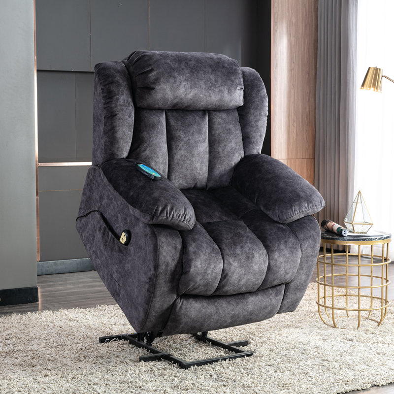 Demp 96cm Wide Velvet with Heated Cushion, Grey