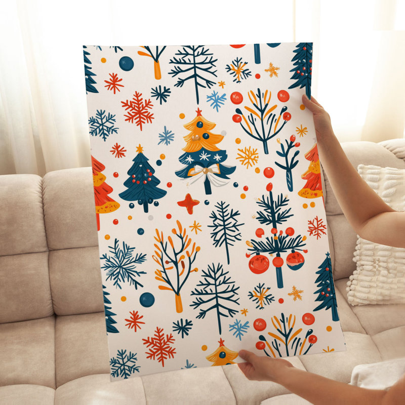 «Holiday Christmas Tree Dreams X», reproduction d'art moderne sans cadre, H 20 po x l 16 po