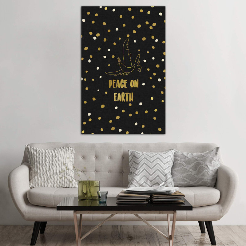 Peace On Earth Gold - Wrapped Canvas Print, 101.6 cm H x 66.04 cm W x 1.91 cm D