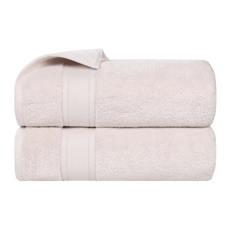 Coton absorbant doux Belmont, Argent argent, Serviette de bain - paquet de 2