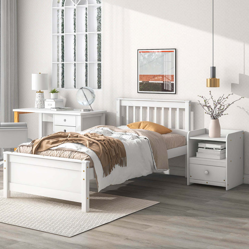 Platform Bed with a Nightstand