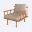 Chaise longue en hêtre massif Manhattan avec revêtement en éponge de lin