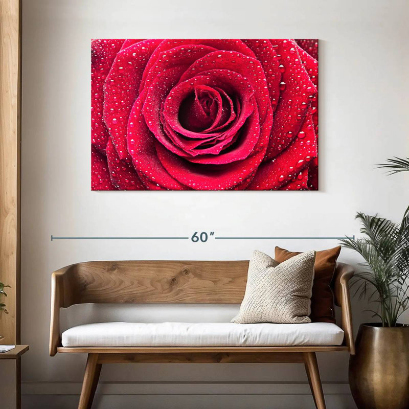 Harnek Dewy - pétales de rose rouges, H 30 po x l 45 po