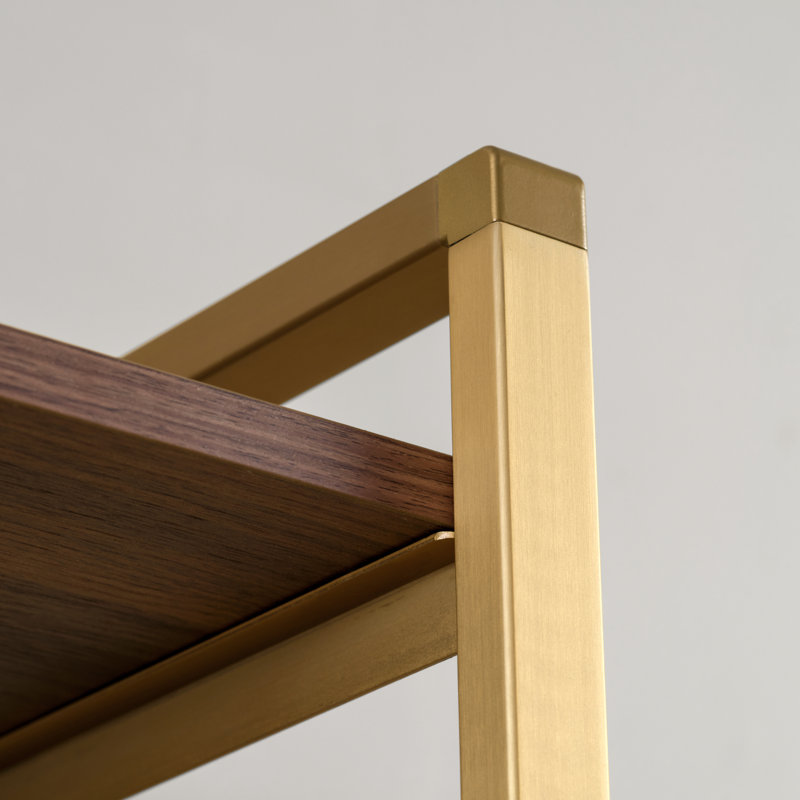 Sayers Storage Bookcase, Walnut/Gold