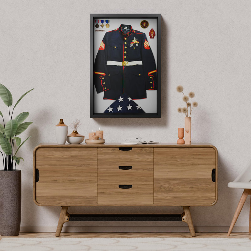 20X30 Black Shadow Box Frame, Tempered Glass Front And Solid Wood Border, 2.5 Inch Thick, Display Case For Items Or Posters