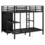 Lit superposé en métal avec garde-robe et bureau pliable