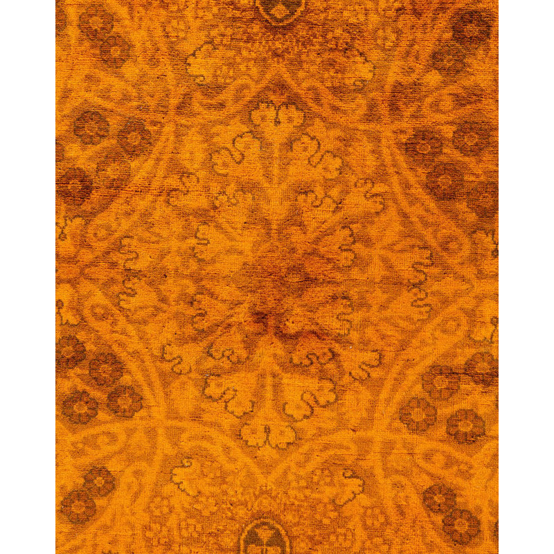 Coram One-of-a-Kind Rectangle 6' 3" X 14' 9" New Age Runner Wool Area Rug Orange