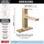 Robinet de salle de bain Velum or brossé, robinet de lavabo monotrou pour meuble-lavabo, ensemble de drain en métal à poussoir, bronze champagne-93657129