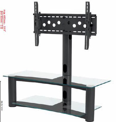 Support de plancher transparent avec tablette, peut supporter jusqu'à 150 lb