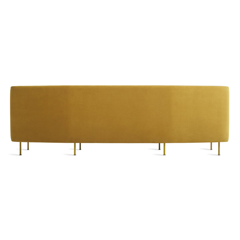 Bloke Sofa, Ochre Velvet 100% Polyester, 34" H x 95" W x 32" D, Orche