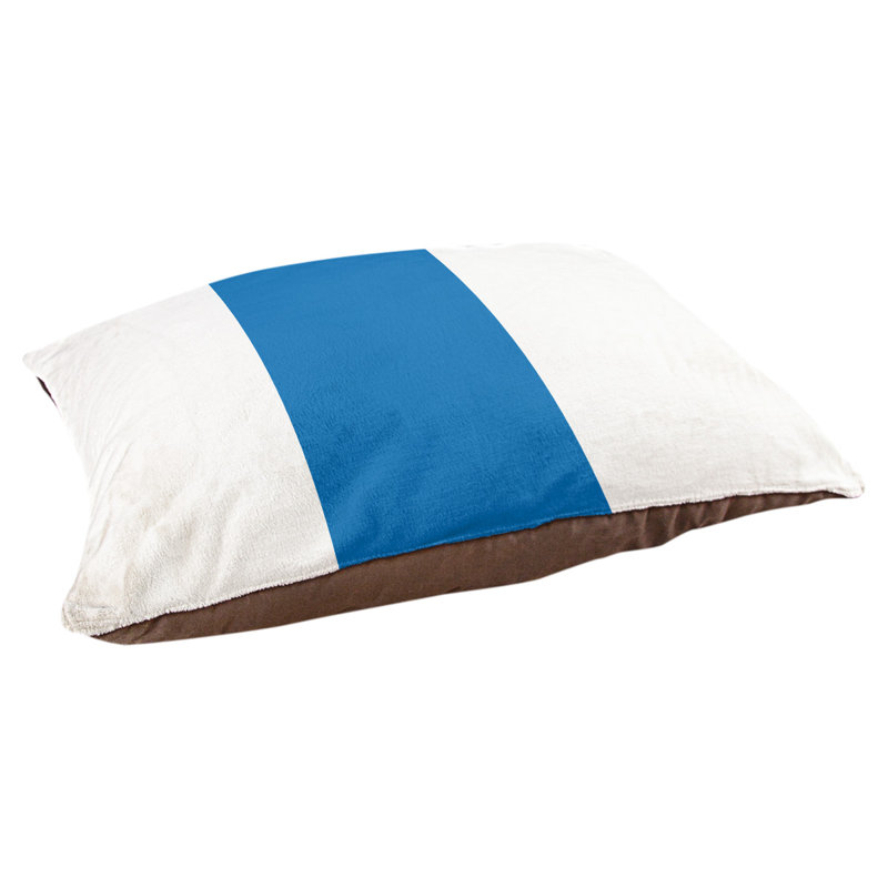 Coussin Golden State, Très grand (l 50 po x P 40 po x H 17 po), Blanc / bleu royal / blanc