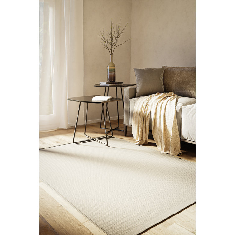 Hand Woven Wool Beige/Cream Indoor Rug