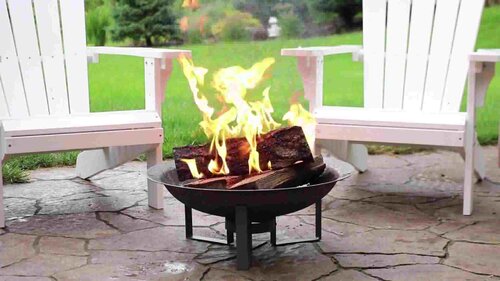 Ultimate Patio 24-Inch Cast Iron Rustic Wood Burning Fire Pit