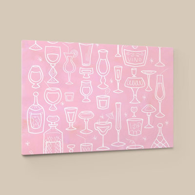 Pink Champagne Pattern by Sundance Graphics - Graphic Art on Canvas