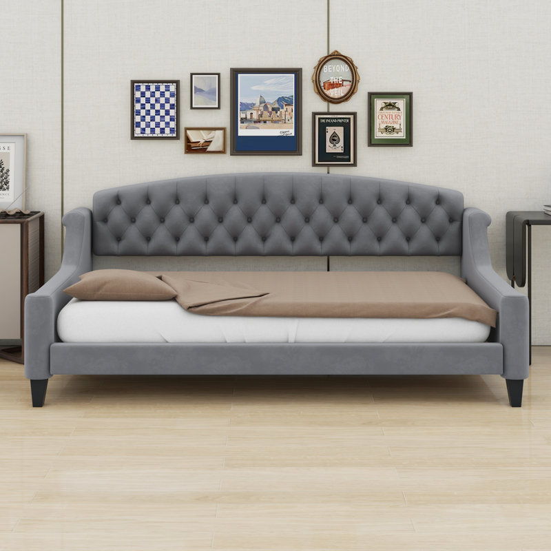 Lit de jour Modern Luxury, Gris, Lit simple