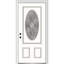 Petite porte d'entrée pré-suspendue ovale en fibre de verre 2 panneaux Grace Grace-183282009-183282001
