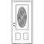 Petite porte d'entrée pré-suspendue ovale en fibre de verre 2 panneaux Grace Grace-183282009-183282014