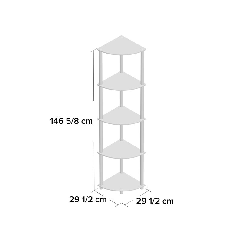 Corner Bookcase, Light Cherry/Black