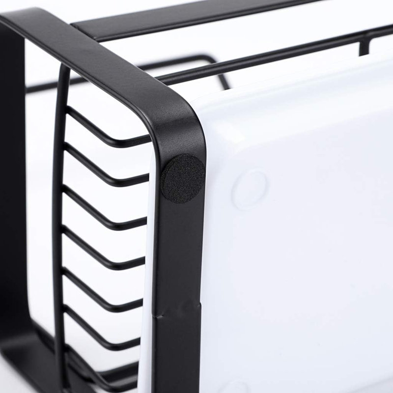 Plateau de rangement pour évier de cuisine avec support d'égouttement amovible - acier inoxydable