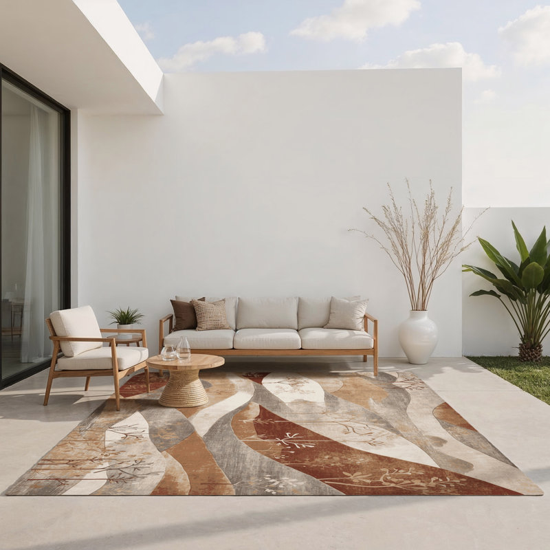 Morning Calm Indoor And Outdoor Area Rug, Rectangle 1'6" x 2'6"