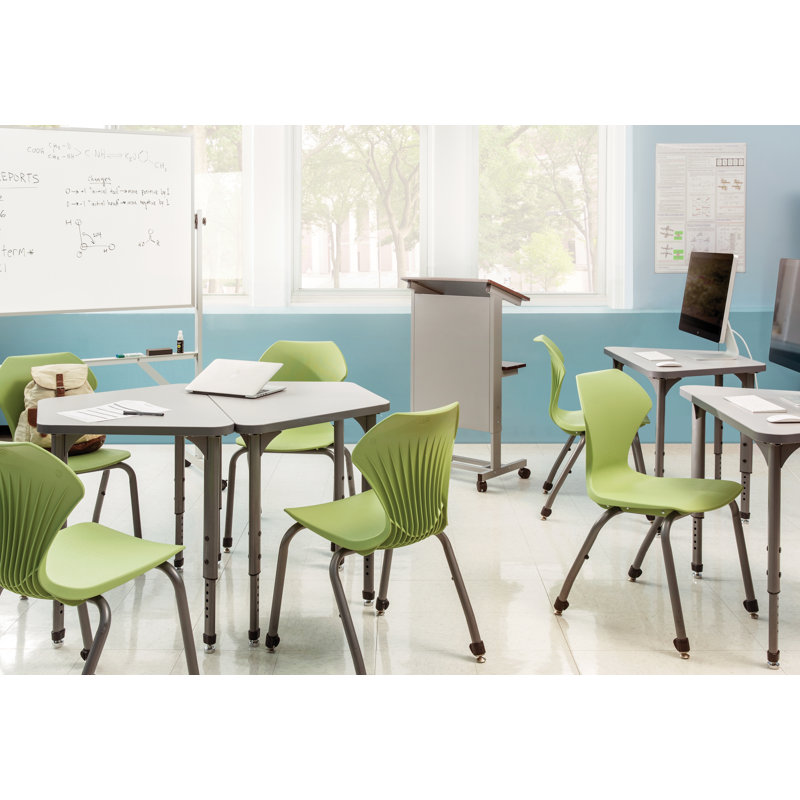 Adjustable Dark Walnut Mobile Lectern with Steel Frame